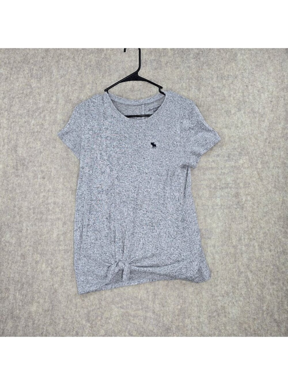 Abercrombie Kids Girls Heather Gray T-Shirt Tie Front Detail Size 15/16